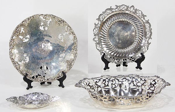 (lot of 4)  American sterling silver reticulated (1 of 9)