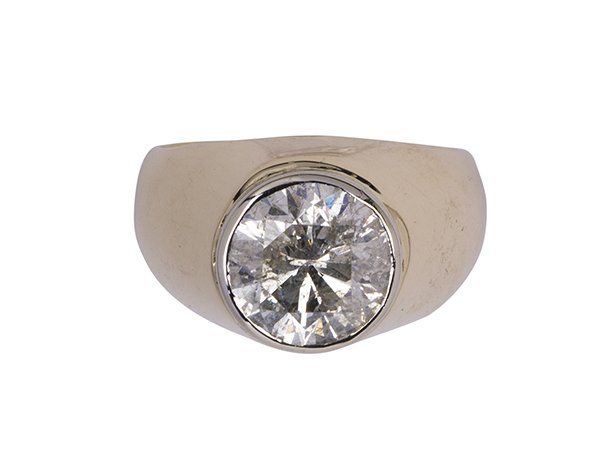 Gentleman's diamond and 14k yellow gold ring (1 of 4)