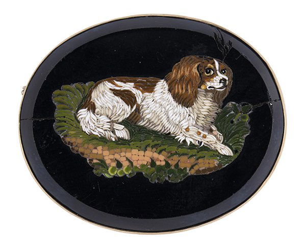 Victorian micro mosaic and 10k yellow gold brooch (1 of 3)