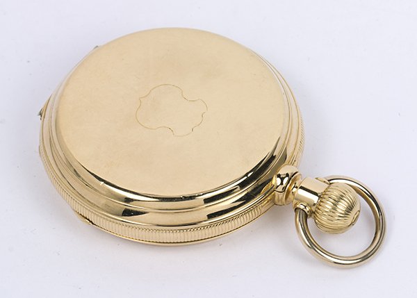 Swiss 18k yellow gold hunting case pocket watch, signed (1 of 9)