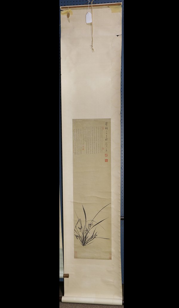 Chinese Scroll, Manner of Chen Yuansu, Orchid (1 of 9)