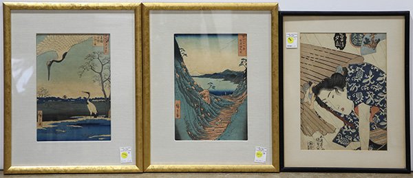 Japanese Woodblock Prints, Hiroshige, Kunisada, 19c (1 of 4)