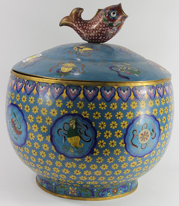Chinese Cloisonne Lidded Jar (1 of 5)