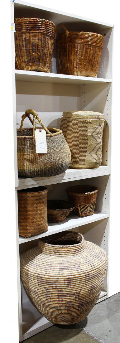 (lot of 8) Basketry group including a large Phillippine (1 of 2)