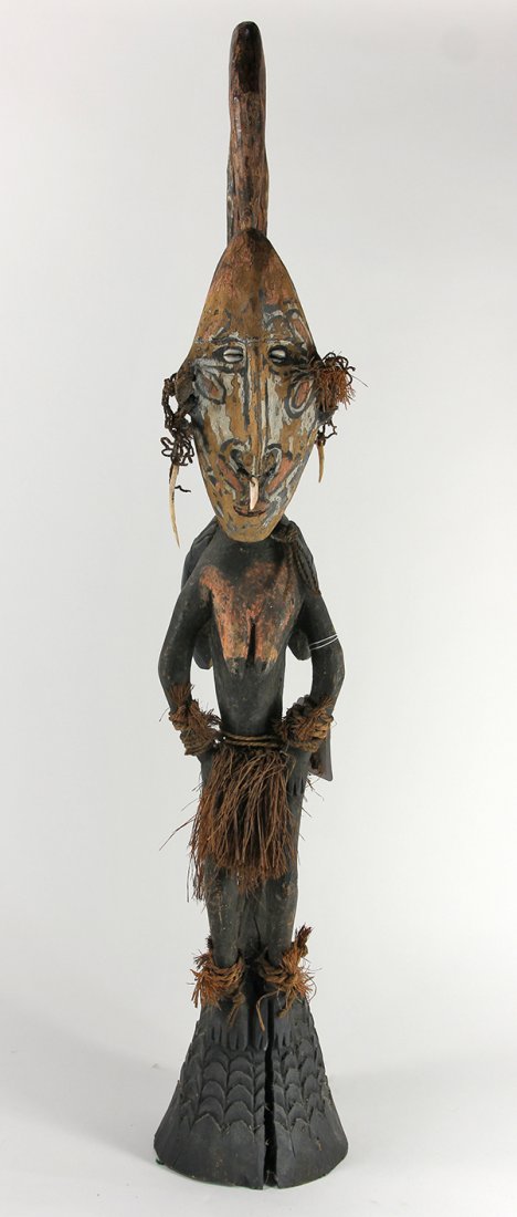 Sepik River, Papua New Guinea carved standing female (1 of 2)