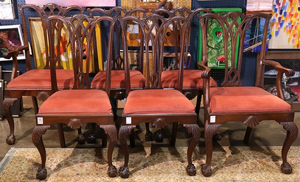 (Lot of 6) Chippendale style dining chairs, including (1 of 1)