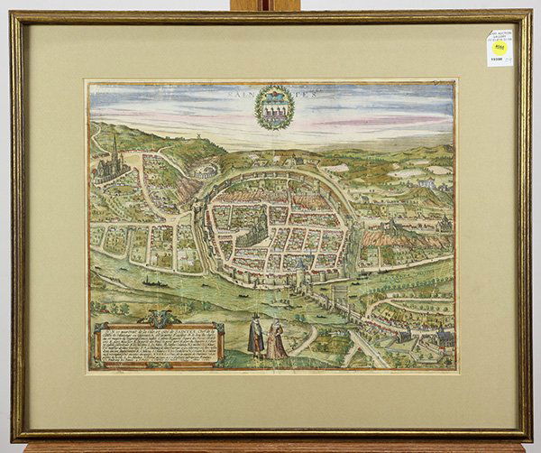 Map, Braun & Hogenberg, Bird's-eye view of Saintes (1 of 1)