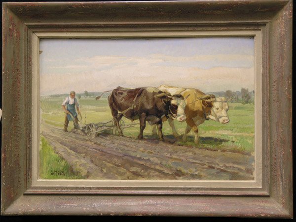 Oil, Ernst Hodel, Swiss, landscape