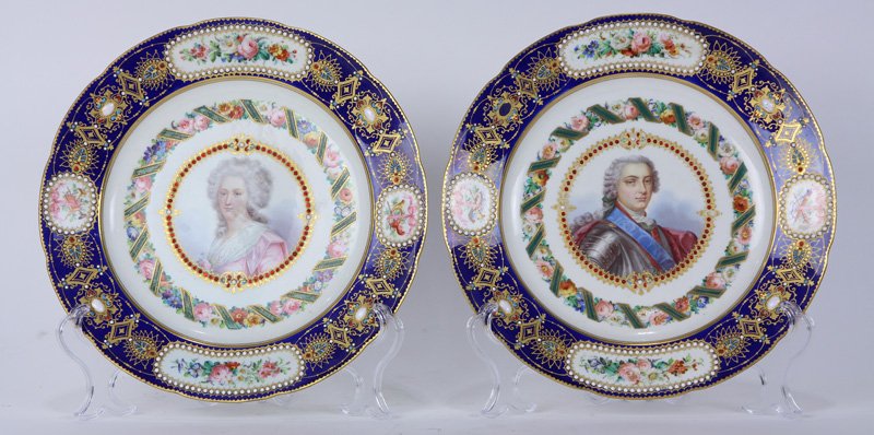 Pair of Sevres portrait cabinet plates (1 of 7)
