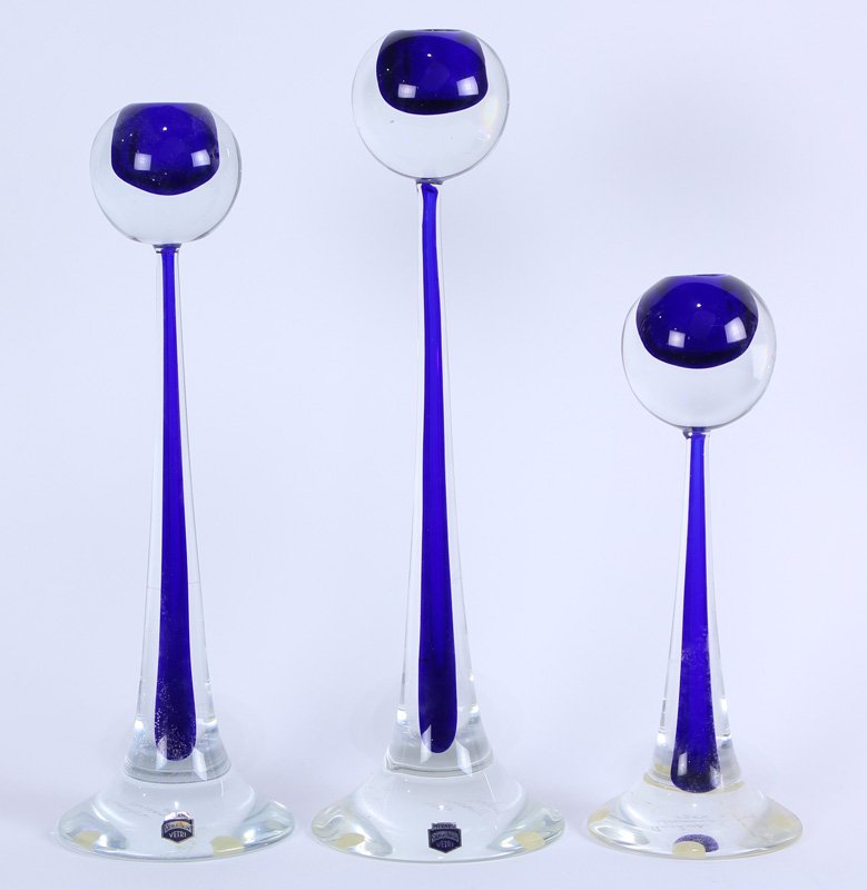 (lot of 3) Murano art glass candlesticks by Cenedese (1 of 5)