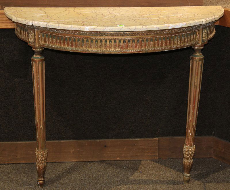 Louis XVI style demi-lune console table 19th century (1 of 2)