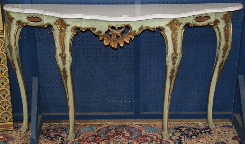 Italian Neoclassical style partial gilt console table, (1 of 3)