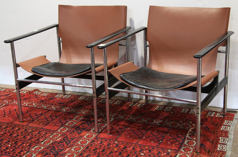 Pair of Charles Pollock for Knoll sling chairs (1 of 3)