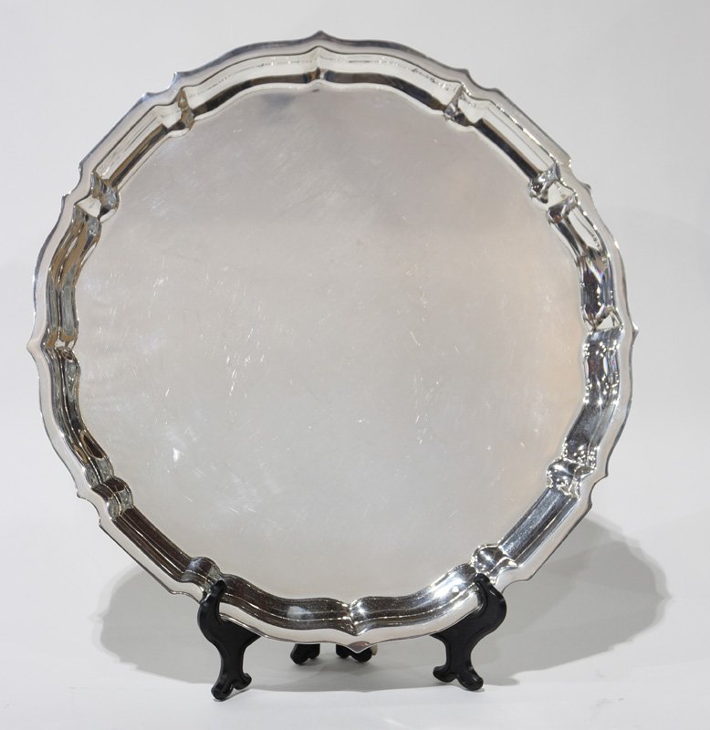 Gorham sterling silver "Chippendale" pattern charger, (1 of 4)