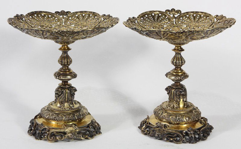 Pair of Victorian English sterling silver-gilt (1 of 3)