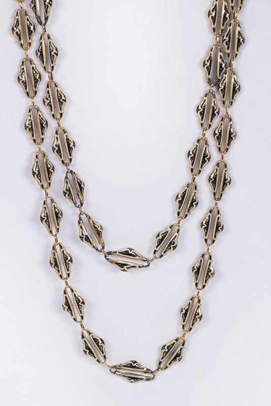 Victorian enamel and 14k yellow gold necklace (1 of 4)