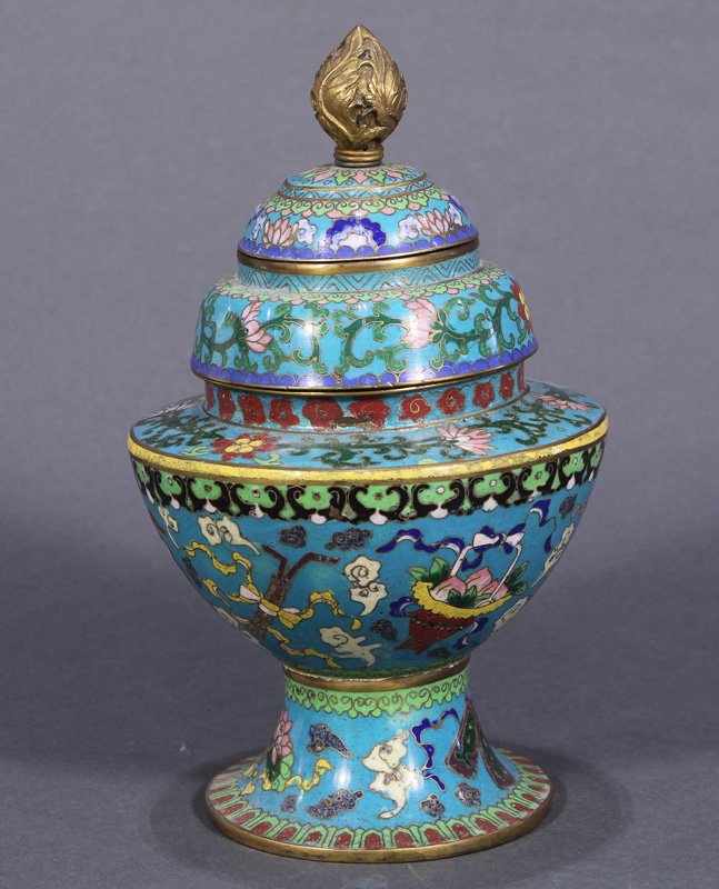 Chinese Tiered Cloisonne Jar (1 of 6)