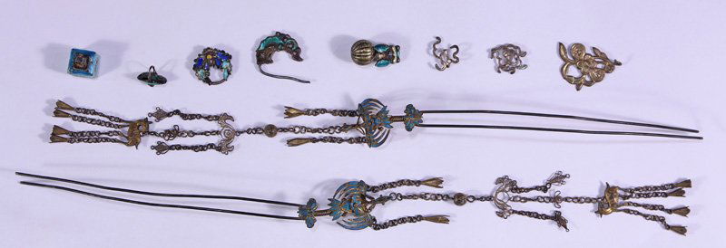 Chinese Kingfisher Phoenix Hairpin and Miscellaneous (1 of 5)
