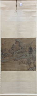 Four Chinese Landscape Scroll Paintings: (lot of 4) Chinese scroll paintings: manner of Zhang Feng (Chinese, ?-1662), Wang Zhen (Chinese, 1720-1797), Ni Zan (Chinese, 1301-1374), and Tang Dai (Chinese, 1673-1752), Landscape, ink and color on