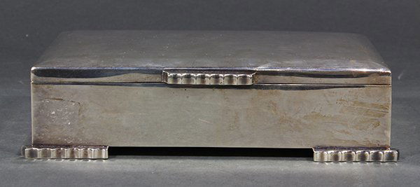 Mid-Century polished sterling silver mounted wood box (1 of 2)
