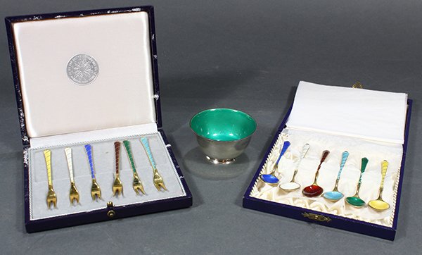 Danish multi-color enameled sterling silver pastry (1 of 1)