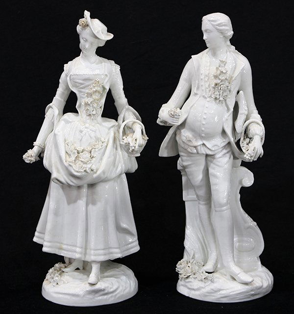 (lot of 2) Meissen blanc de chine figural groups, each (1 of 10)