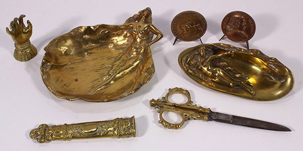 (Lot of 6) Brass and Copper desk articles, consisting (1 of 1)