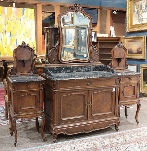 (Lot of 3) Louis XV style partial bedroom suite (1 of 7)