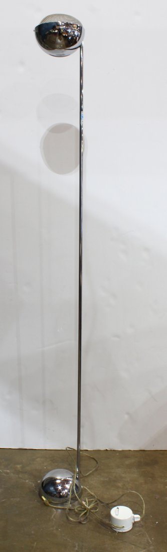 After Robert Sonneman modernist chrome floor lamp, 71"h: After Robert Sonneman modernist chrome floor lamp, 71"h