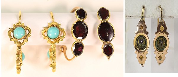(lot of 3) Victorian turquoise enamel, gold and (1 of 6)