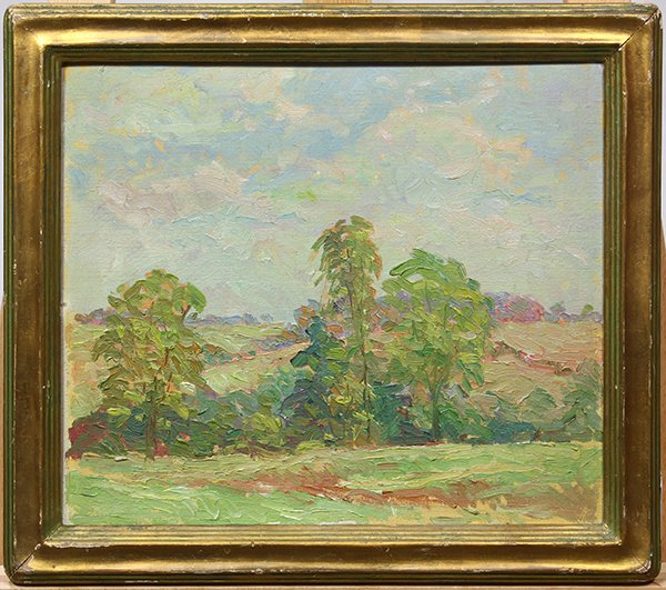 Trees and Passing Clouds, painting (1 of 1)