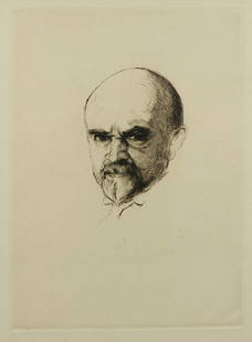 Einschlag and Wolfsfeld, Prints: (lot of 5) Eduard Einschlag (German, 1879-1939), "Portrait of Hans Driesch," 1926, etching, unsigned, Erich Wolfsfeld (German, 1884-1956), "Galizifdher Bettler," 1915, etching, unsigned, Walther Klemm