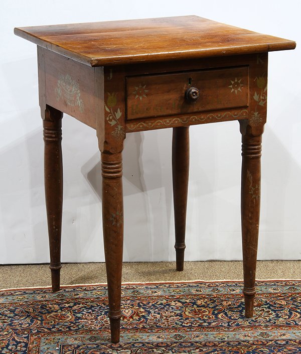 Amish stenciled work table attributed to Jacob Knagy, (1 of 10)