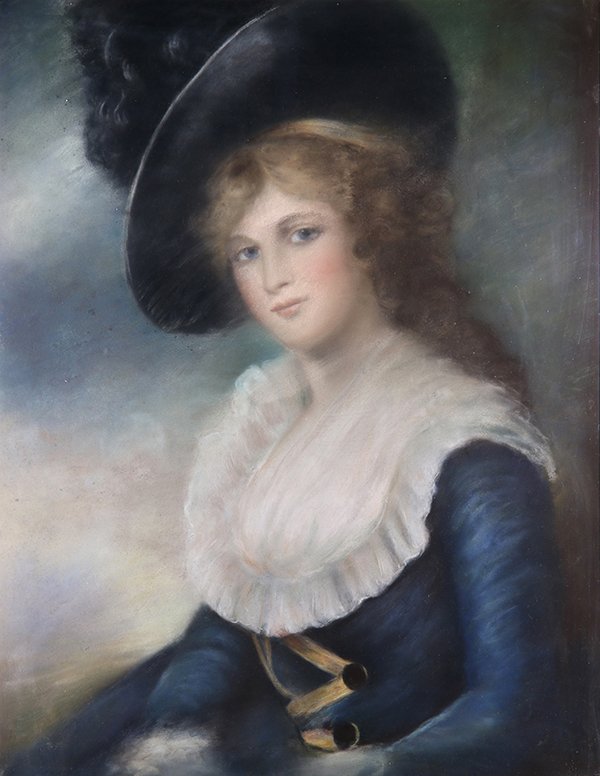 Drawing, Portrait of a Lady in Blue (1 of 3)