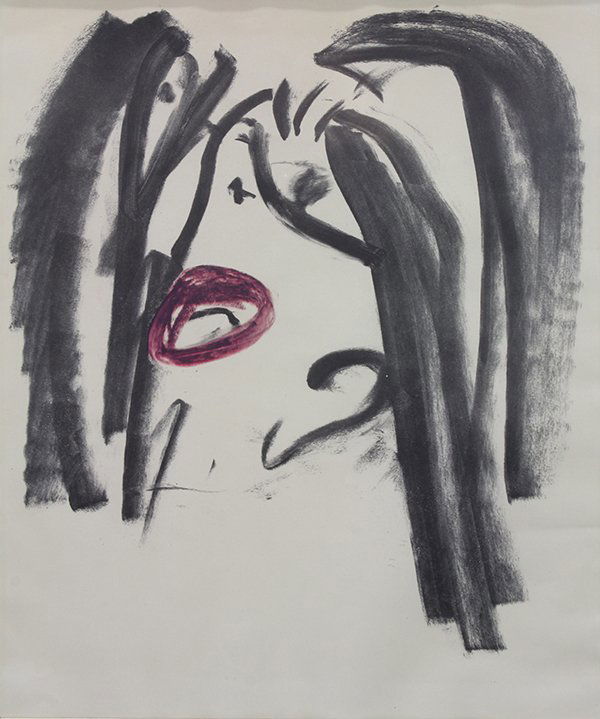 Print, Willem de Kooning: Willem de Kooning (American/Dutch, 1904-1997), Woman, 1965, lithograph, Allan Stone Gallery and Jeremy Stone Gallery labels affixed verso, image: 20.5"h x 18.25"w, overall (with frame): 29.25"h x 25.2