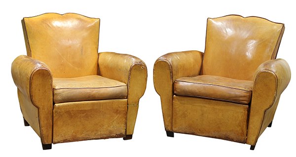 Pair of Art Deco leather club chairs (1 of 10)