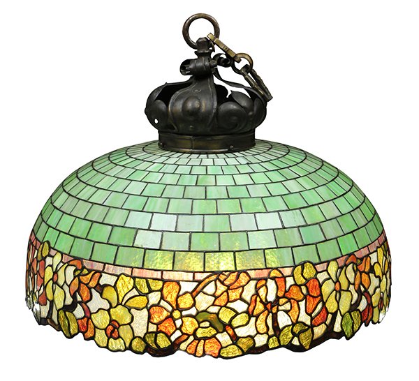 American leaded glass hanging fixture (1 of 7)