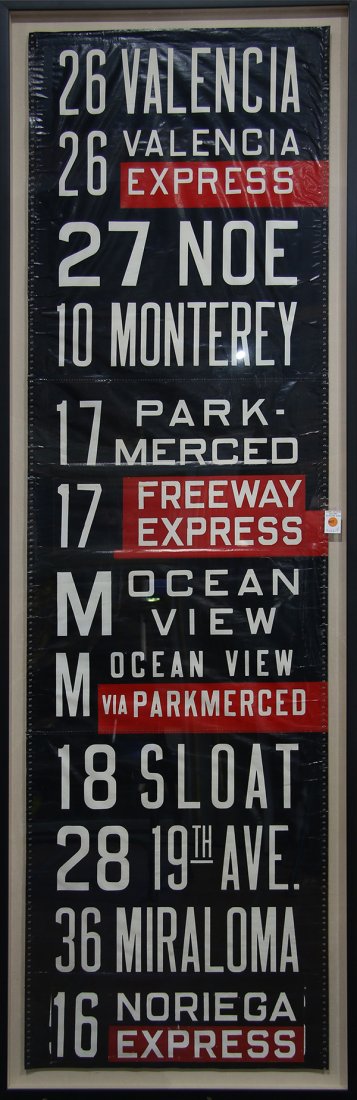 San Francisco MUNI bus sign (26 Valencia) set in a (1 of 1)