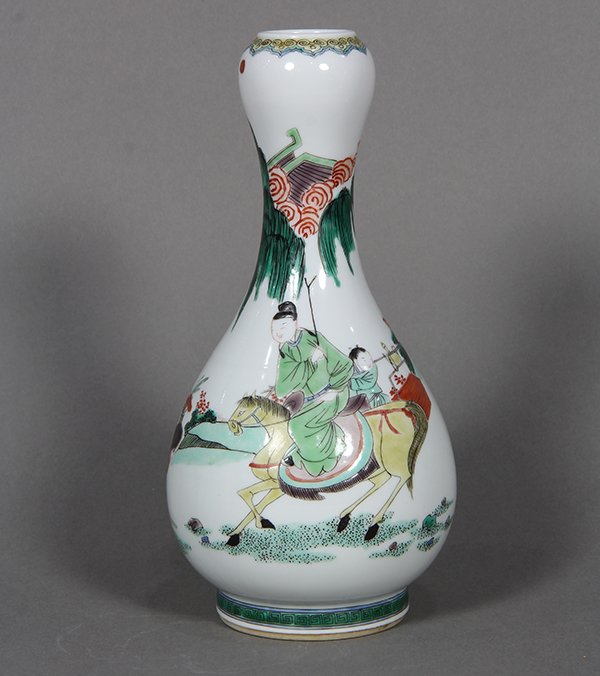 Chinese Famille Verte Garlic Head Vase (1 of 5)