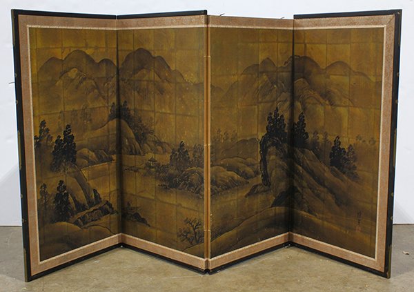 Japanese Four Panel Landscape Screen (1 of 4)