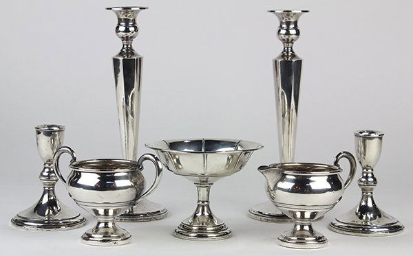 (lot of 7) American weighted sterling silver compote, (1 of 1)