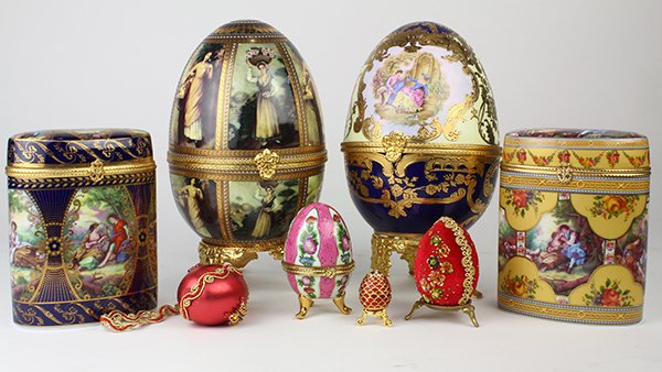 (lot of 8) Louis XIV style polychrome and gilt (1 of 10)