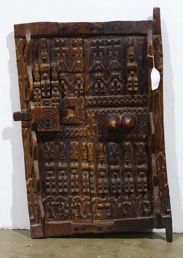 Mali Dogon style bas-relief carved door, having (1 of 2)