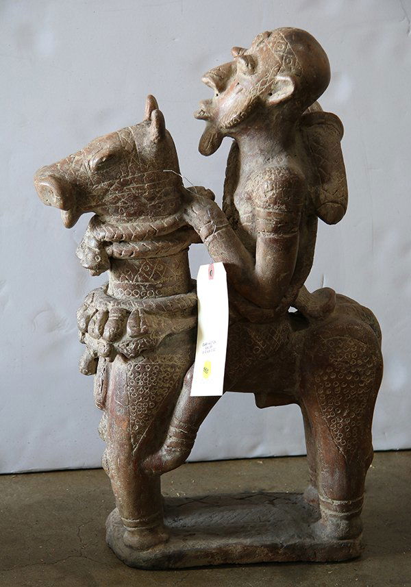 West African equestrian figural group, 20th Century, (1 of 2)