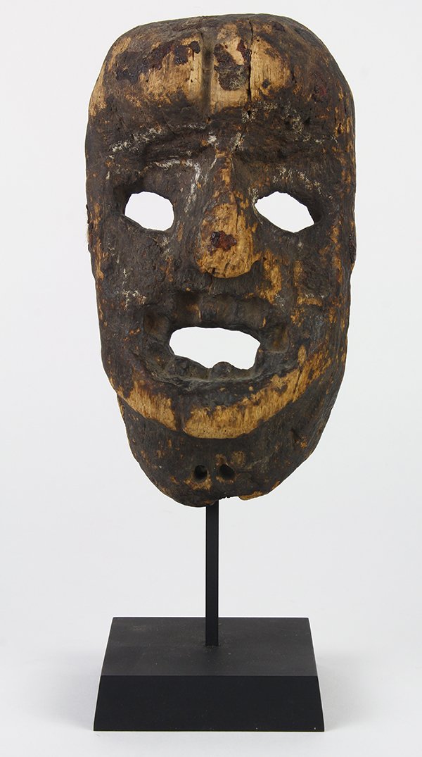 Small old wood mask, possibly Mexican, probably 19th (1 of 3)