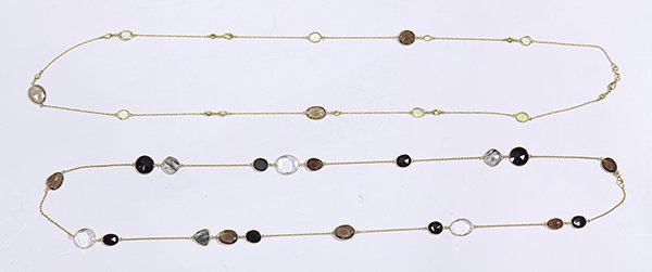 (Lot of 2) Multi quartz and vermeil station necklaces (1 of 2)