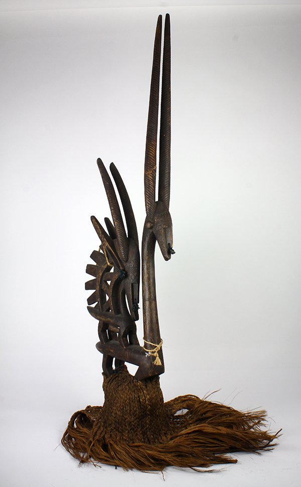 Tall antelope-shaped dance crest (chiwara), Bamana, (1 of 2)
