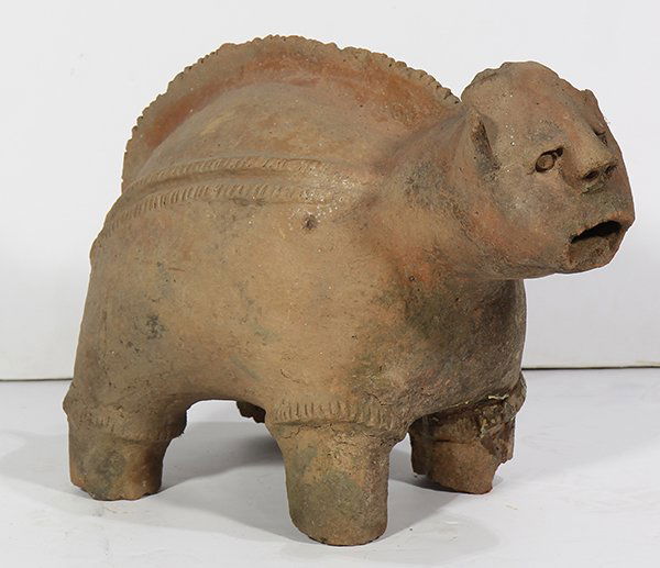 Akan Peoples, Ghana clay stylized animal figure, 15"h x (1 of 5)