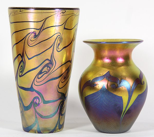 (lot of 2) Lundberg studios art glass group (1 of 7)