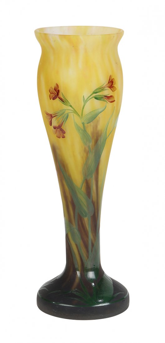 French paint decorated cameo vase Mado Nancy (1 of 6)